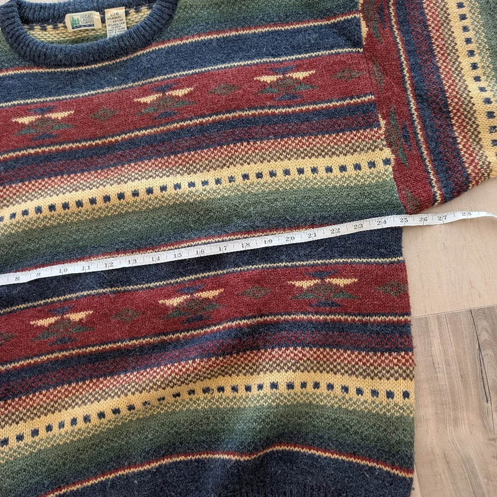 Vintage | Southwestern Pattern Knit Crewneck Sweater 90s - Picture 6 of 8